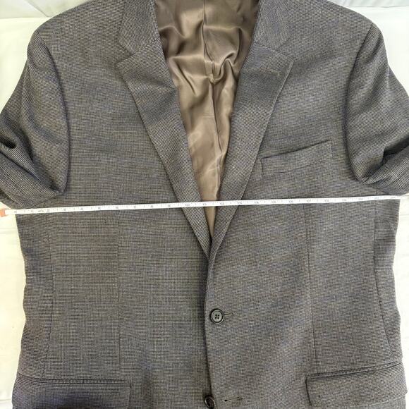 Lauren Ralph Lauren Men’s Brown Check Blazer 42L – Subtle Blue Accent Sport Coat - Picture 3 of 10